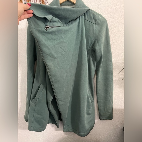 Anthropologie Saturday Sunday Green Shawled Draped Waterfall Cardigan Size XS - Picture 4 of 10